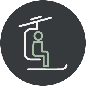 Icon mit einer Person im Sessellift - Hotel Montis